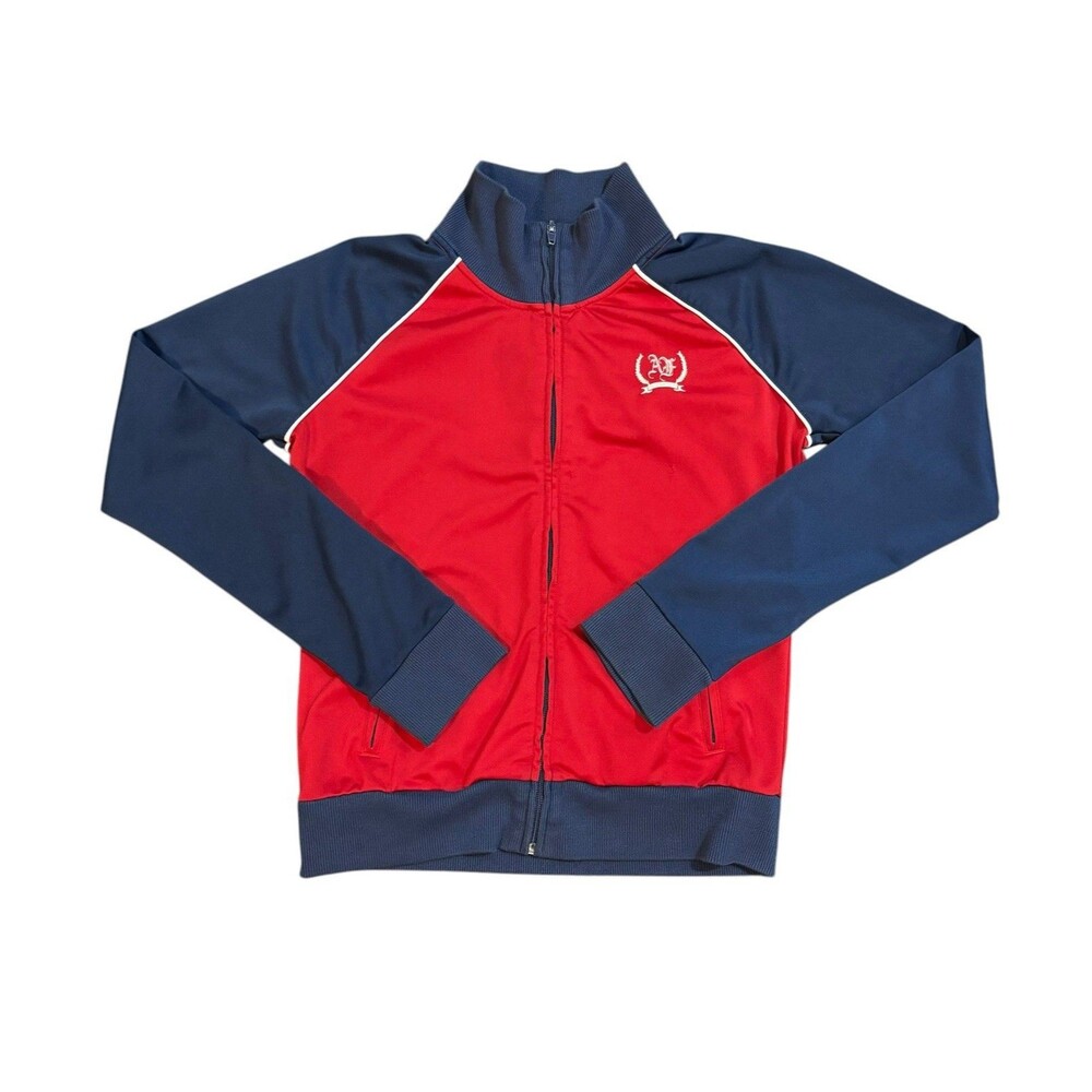 Y2K Abercrombie And Fitch Red Navy Fitted Track Jacket Women’s Size Large